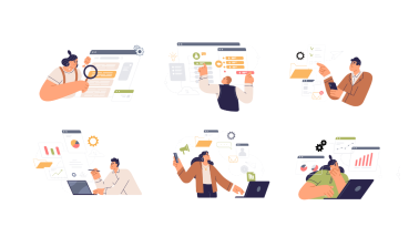 Illustration d'un exemple d'automatisation du marketing où les données sont collectées par un système d'automatisation à partir d'autres systèmes.