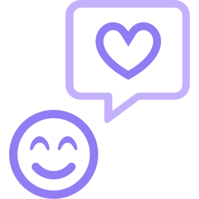 Visage souriant avec un coeur