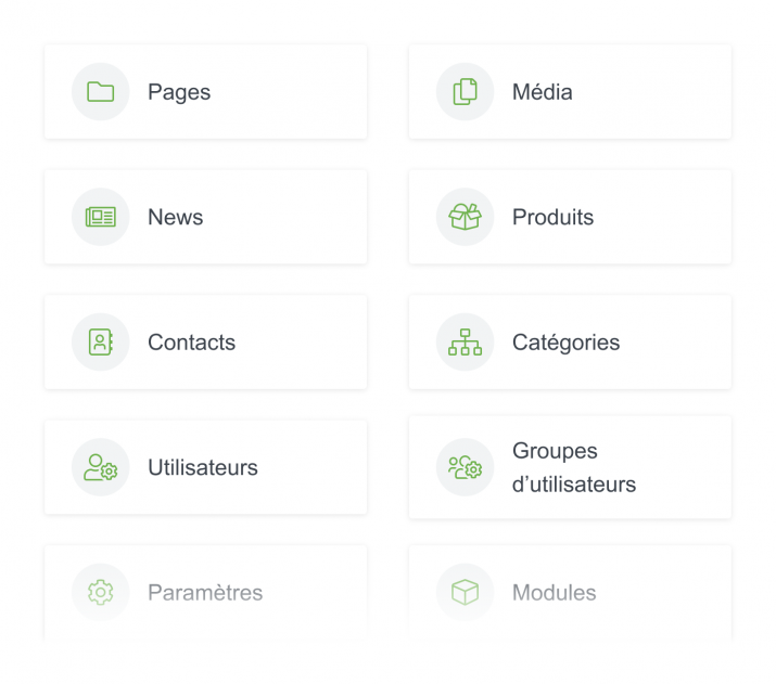 Système de gestion de contenu de Liana pour desktop et mobile