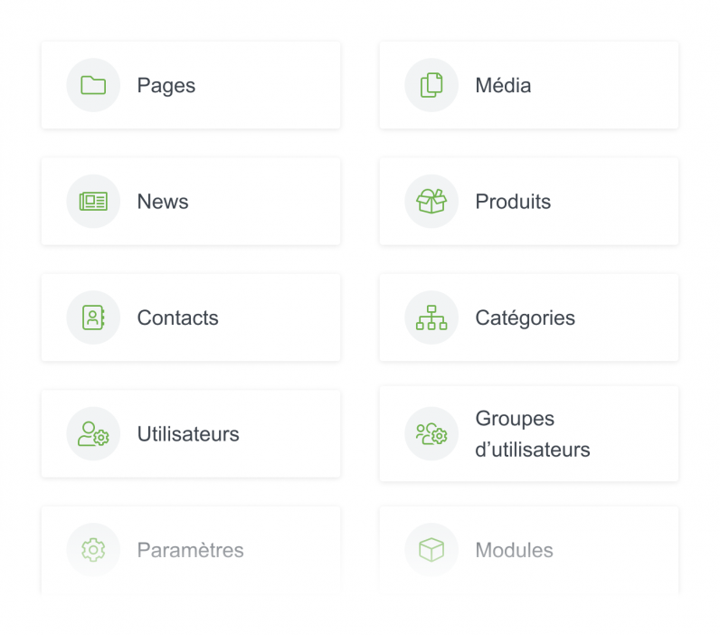 Système de gestion de contenu de Liana pour desktop et mobile