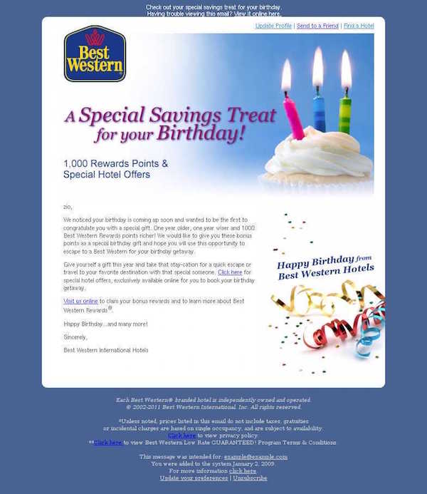 Image: Best Western Birthday Offer