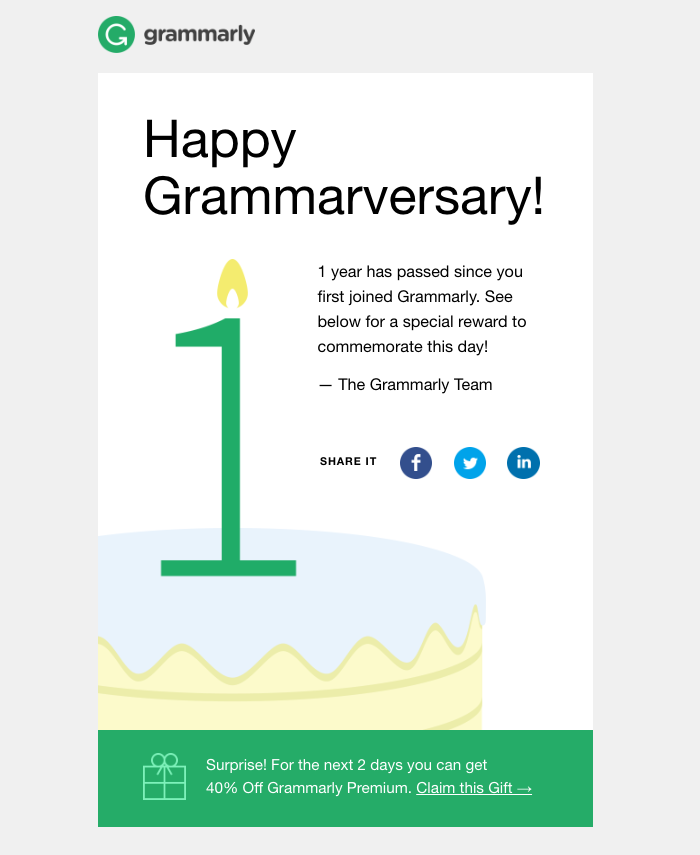 Grammarly email exemple