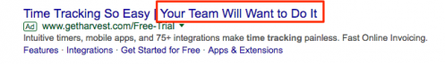 Google Ads copy example google ads example