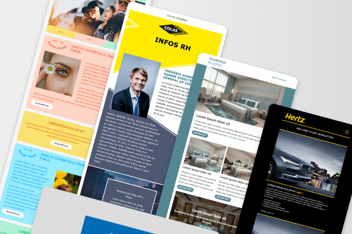 Templates de newsletter et page d'inscription créés pour l'outil d'email marketing LianaMailer