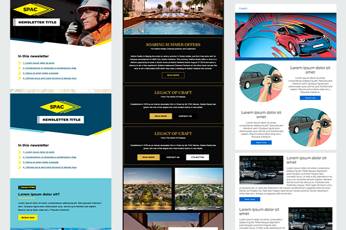 Templates de newsletter créés pour l'outil de newsletter LianaMailer